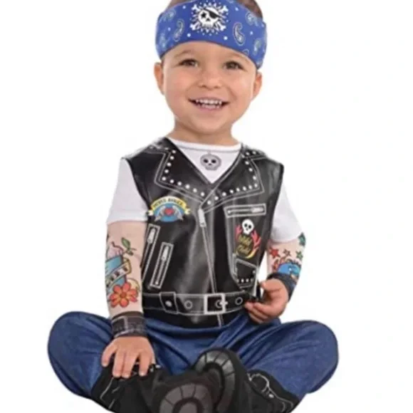 Brand new 6-12 months boys baby Biker halloween Costume - Picture 2 of 5